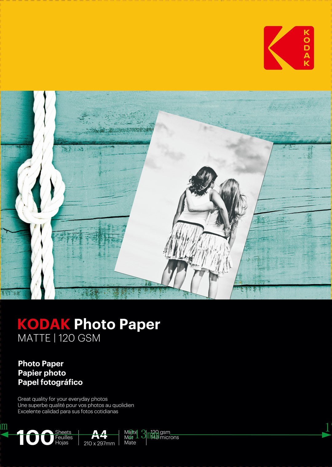 Papier fotograficzny matowy Kodak 120 g/m2/ A4 / 21x29,7cm / 100 szt / 740502