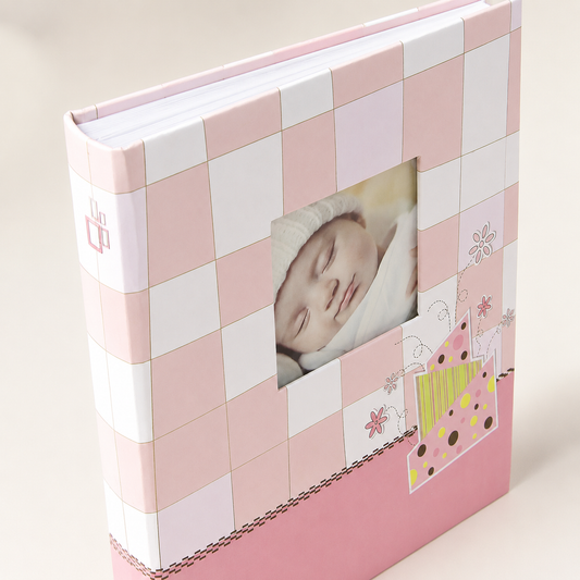 Album kieszeniowy klejony 10x15 cm na 304 zdjęcia, różowa szachownica - GEDEON (DPH46304/2BABYCHECKER-2) – zdjęcie dodatkowe (DPH46304/2BABYCHECKER-2)