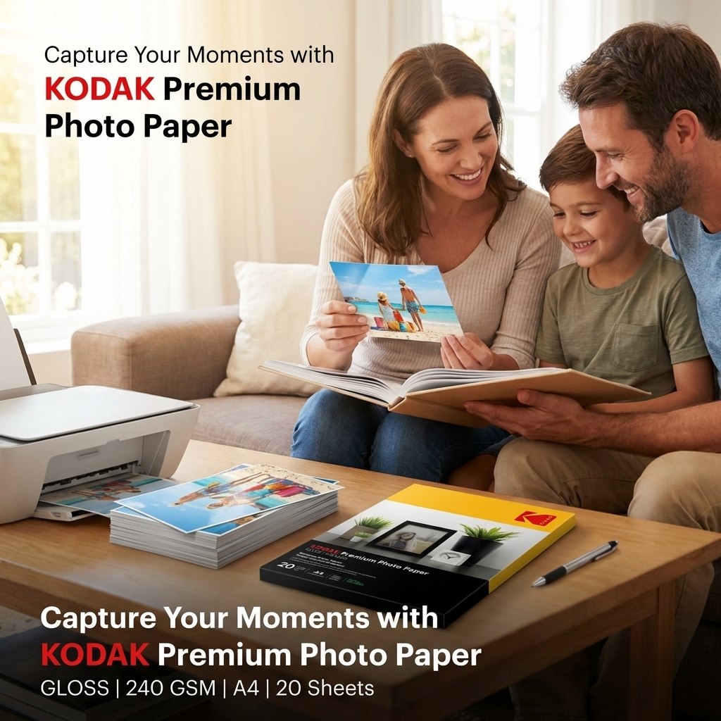 Papier fotograficzny błyszczący Kodak Premium 240 g/m2 / A4 / 21x29,7cm / 20 szt / 740093