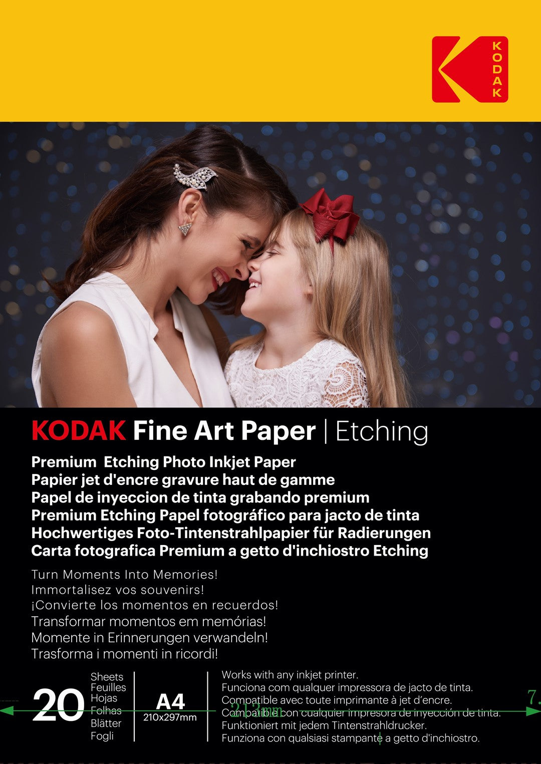 Papier fotograficzny Kodak Fine Art Paper Etching 210 g/m2 / A4 / 21x29,7cm / 20 szt / 891198