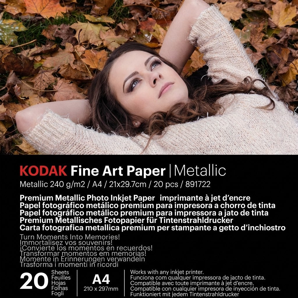 Papier fotograficzny Kodak Fine Art Paper Metallic 240 g/m2 / A4 / 21x29,7cm / 20 szt / 891722