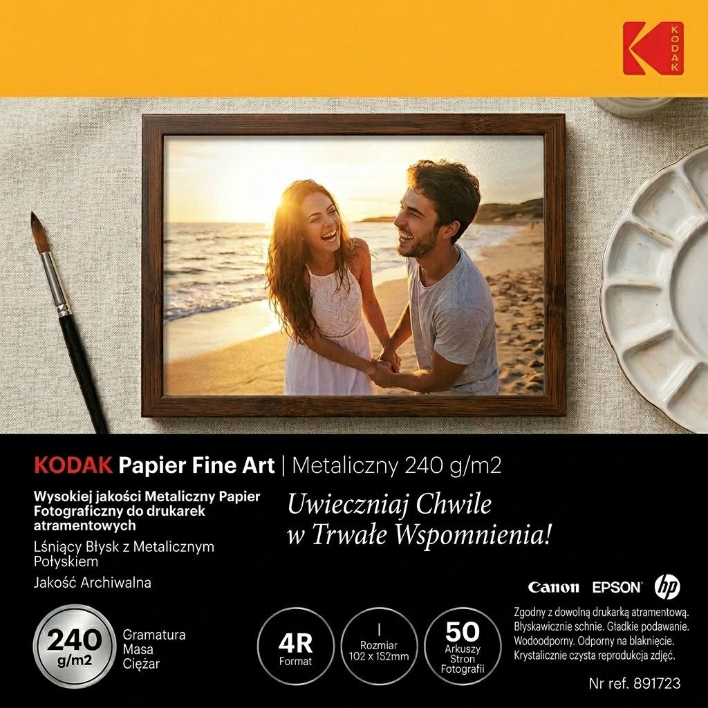 Papier fotograficzny Kodak Fine Art Paper Metallic 240 g/m2 / 4R / 10x15cm / 50 szt / 891723