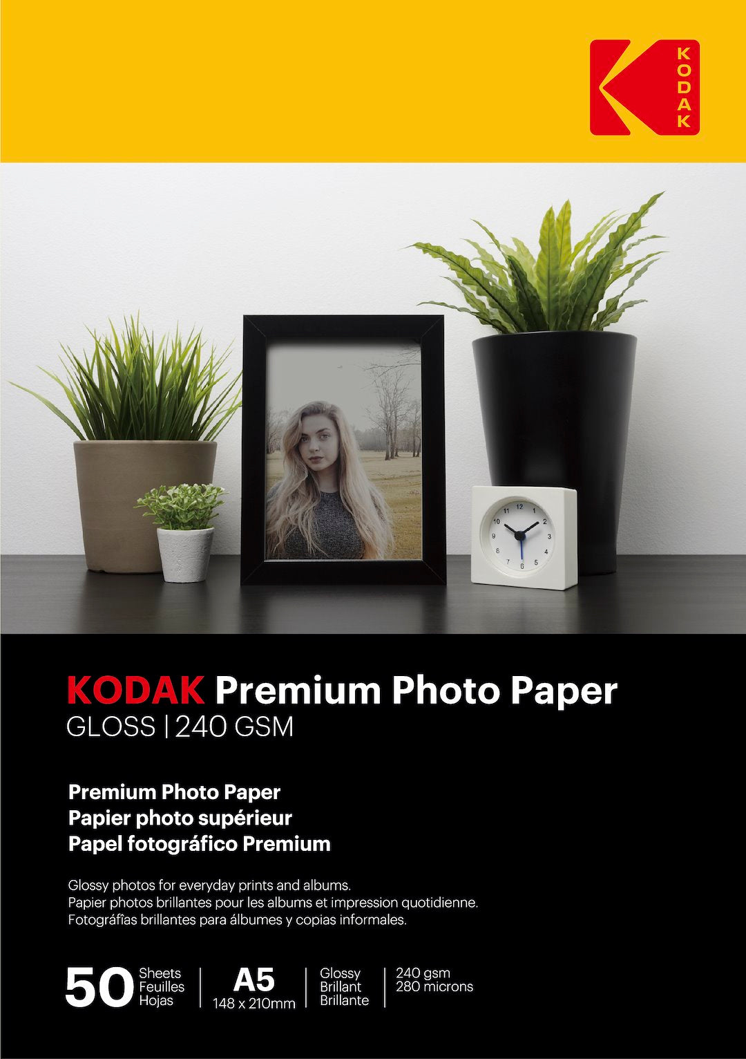 Papier fotograficzny błyszczący Kodak Premium 240 g/m2/ A5 / 15x21 cm / 50 szt / 891727