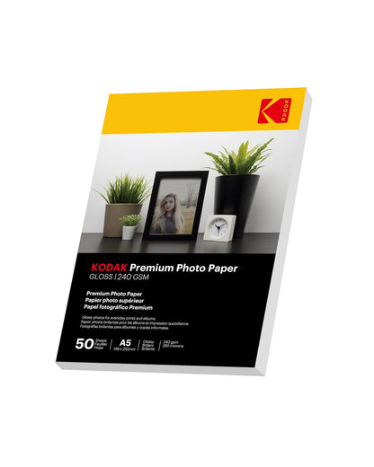 Papier fotograficzny błyszczący Kodak Premium 240 g/m2/ A5 / 15x21 cm / 50 szt / 891727