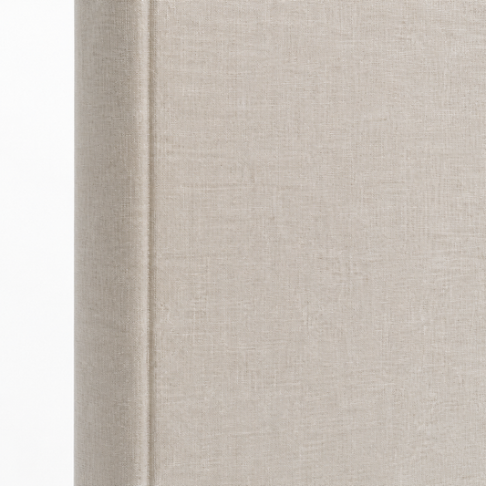 KDH46200LINENBEIGE – detal lnianej okładki i grzbietu