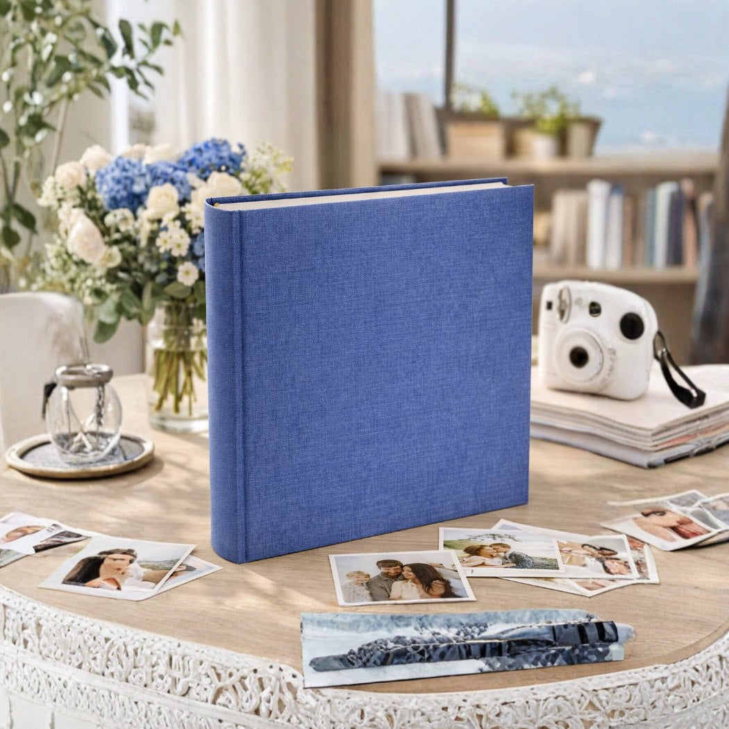 Album tradycyjny szyty 29x32 cm 60 stron DBCL30LINENBLUE - zdjęcie 2
