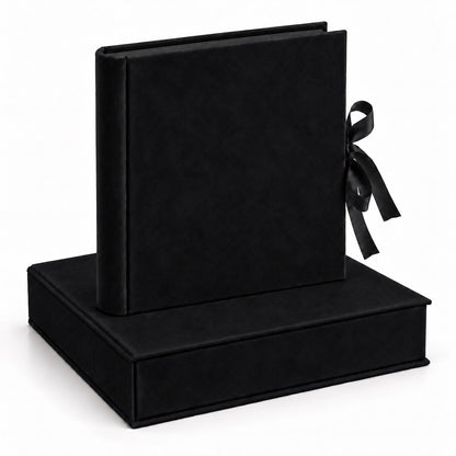 Album tradycyjny VELVET 29×32 cm czarny z welurowym pudełkiem GEDEON – album stojący na zamkniętym pudełku